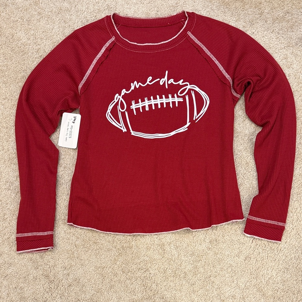 Red Long Sleeve 'Gameday' Top